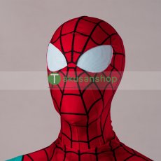 画像5: スパイダーマン:アクロス・ザ・スパイダーバース 2023 スパイダーマン 風 全身タイツ ゼンタイ 子供 コスチューム コスプレ衣装 (5)