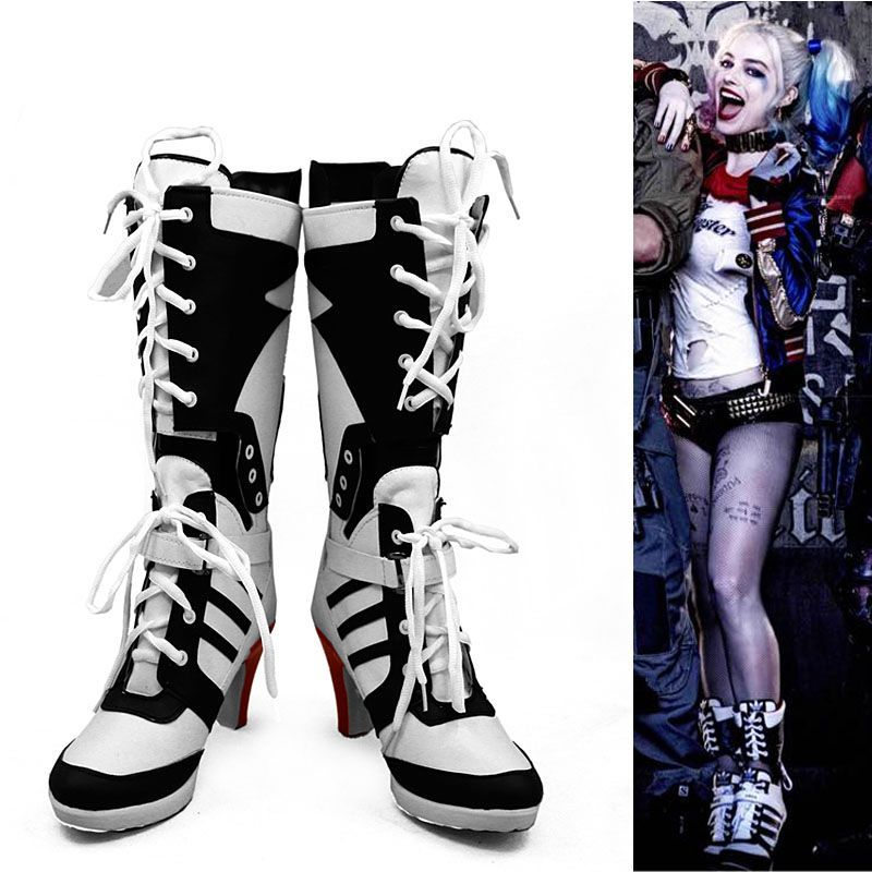 Suicide Squad スーサイドスクワッド ハーレイクイン Harleen Quinzel 風 コスプレブーツ 靴 宅さんショップ