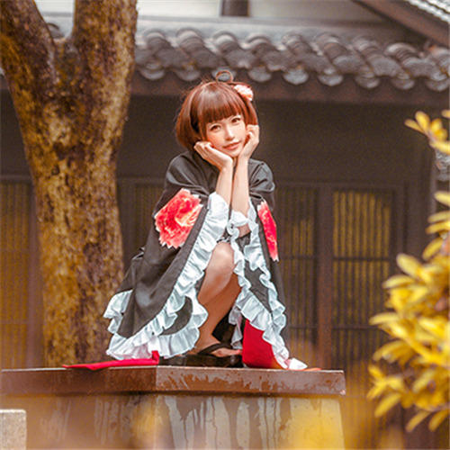 甲鉄城のカバネリ 無名 むめい Op 黒色 着物 浴衣 コスプレ衣装 甲鉄城のカバネリ 無名 むめい Op 黒色 着物 浴衣 コスプレ衣装