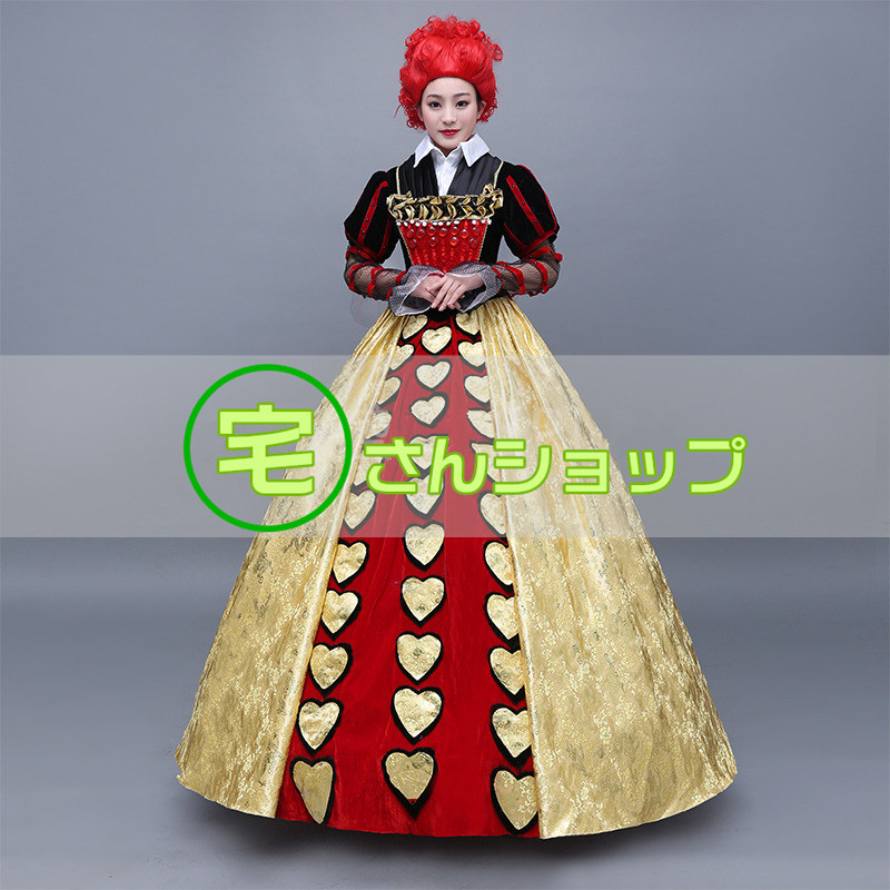 最適な価格 ウィッグ付 ハートの女王 不思議の国のアリス 衣装セット コスプレ Slcp Lk