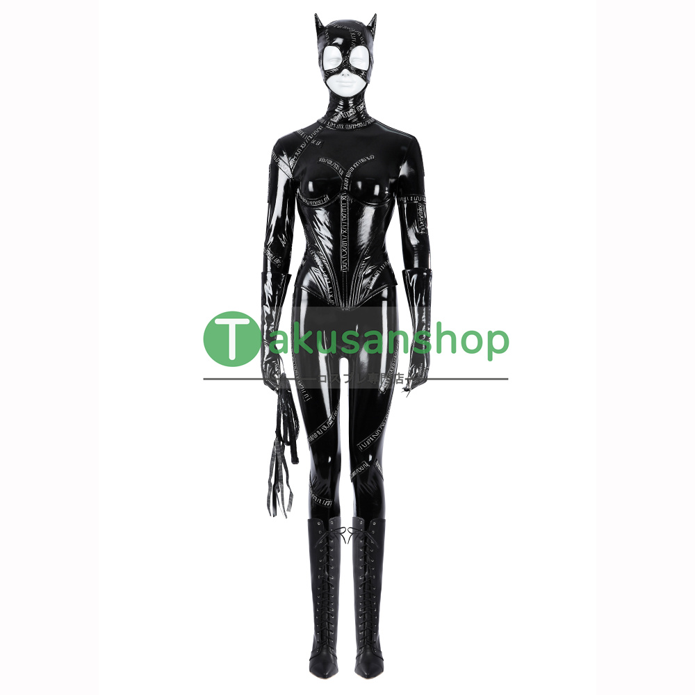 画像2: バットマン リターンズ  セリーナ・カイル Catwoman キャットウーマン 風 コスチューム コスプレ衣装 コスプレ靴 (2)